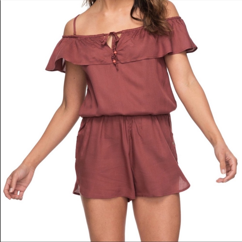 🔥Roxy women’s western scrappy romper in coral red - Picture 2 of 2